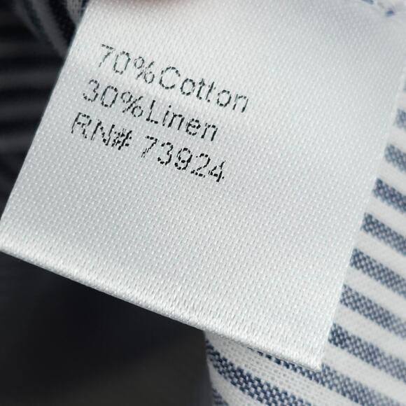 Ming Wang Blouse 3X Sleeveless Linen Striped Minimal Modern Quiet Luxury Classic - Picture 6 of 9